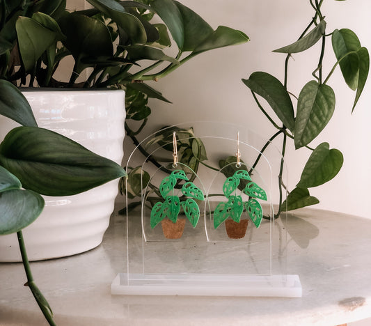 Monstera Adansonii Houseplant Earrings | Plant Jewelry